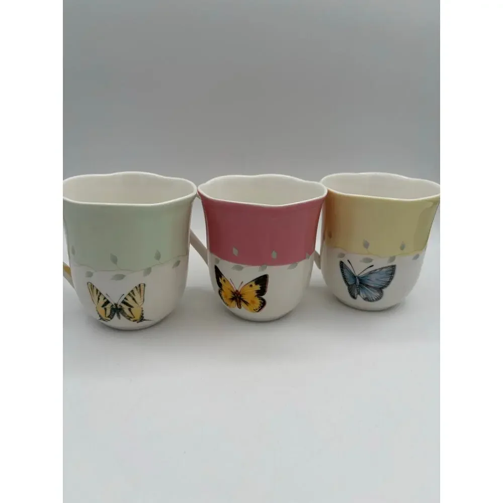 Lenox Set of 3 Butterfly Meadow Coffee Cups